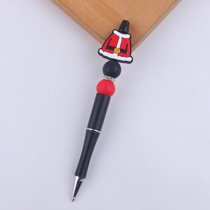Wholesale Cartoon Christmas Silicone Handmade Plastic Beaded Pen